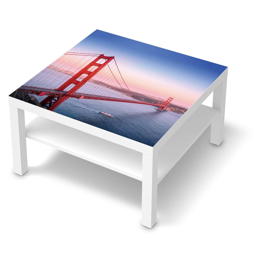 Selbstklebende Folie Golden Gate - IKEA Lack Tisch 78x78 cm - weiss
