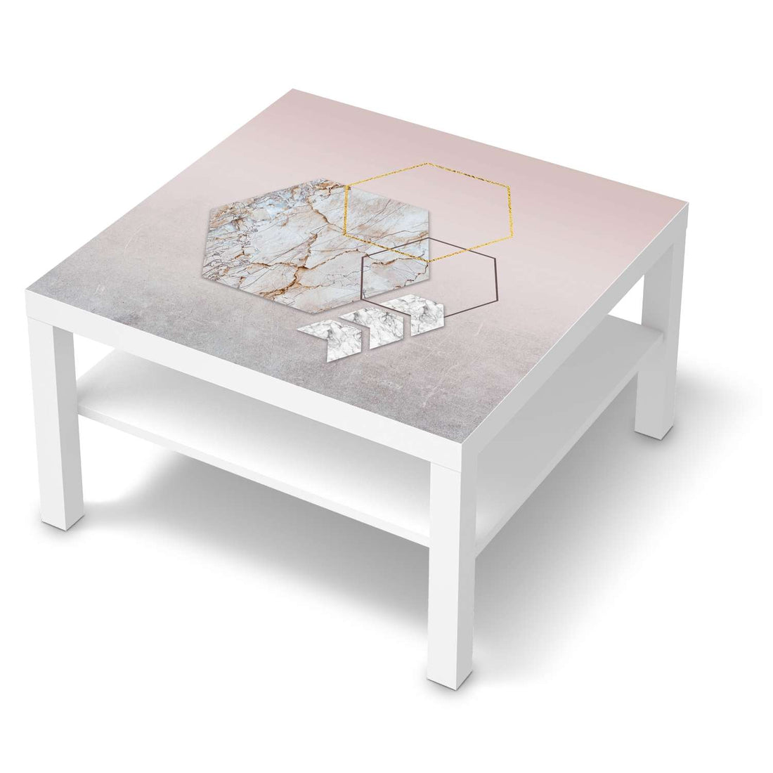 Selbstklebende Folie Hexagon - IKEA Lack Tisch 78x78 cm - weiss