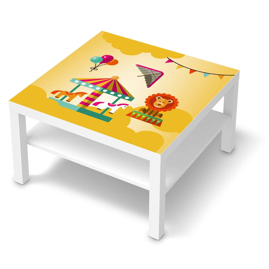 Selbstklebende Folie Löwenstark - IKEA Lack Tisch 78x78 cm - weiss