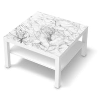 Selbstklebende Folie Marmor weiß - IKEA Lack Tisch 78x78 cm - weiss