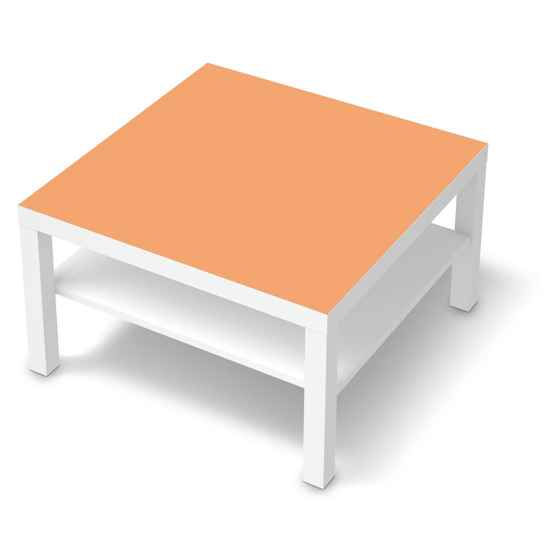 Selbstklebende Folie Orange Light - IKEA Lack Tisch 78x78 cm - weiss