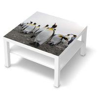 Selbstklebende Folie Penguin Family - IKEA Lack Tisch 78x78 cm - weiss