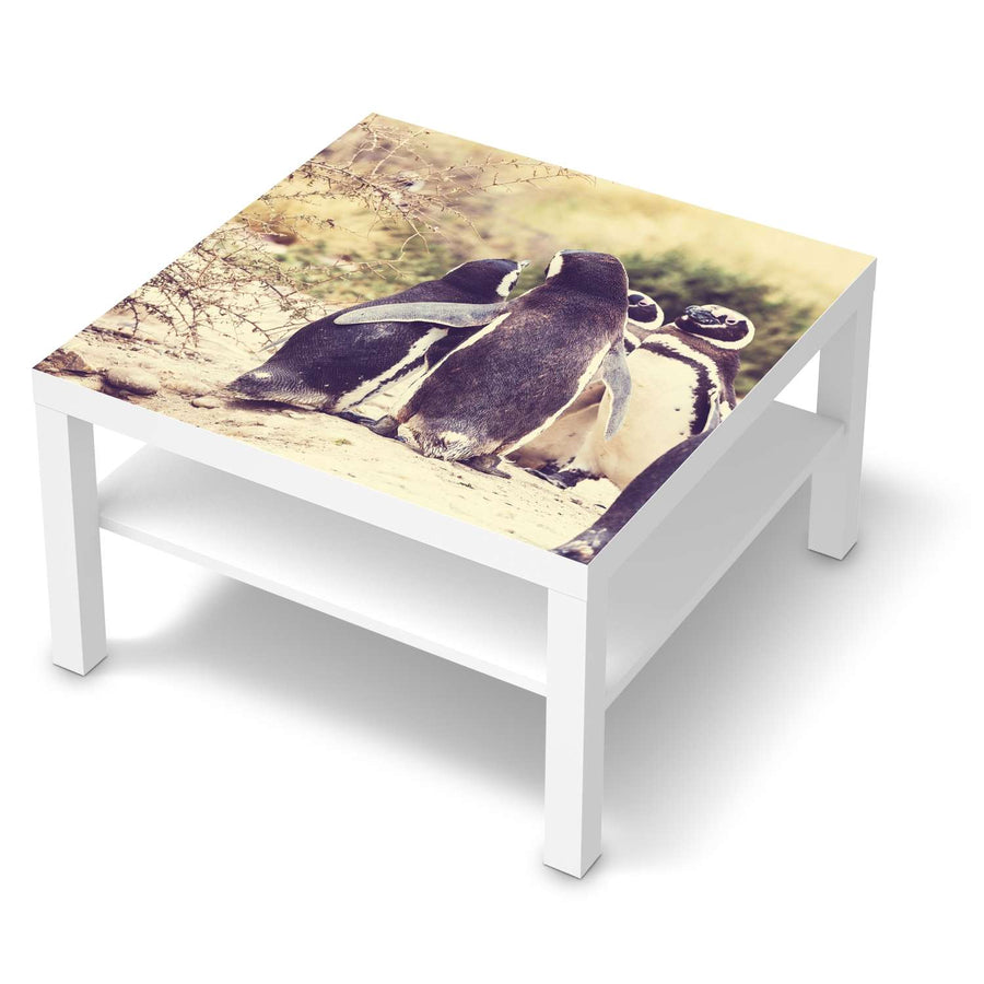 Selbstklebende Folie Pingu Friendship - IKEA Lack Tisch 78x78 cm - weiss