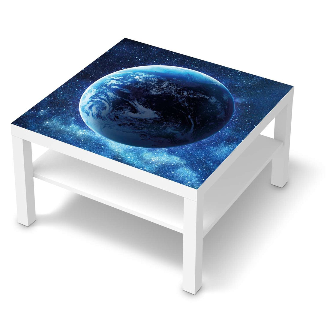 Selbstklebende Folie Planet Blue - IKEA Lack Tisch 78x78 cm - weiss