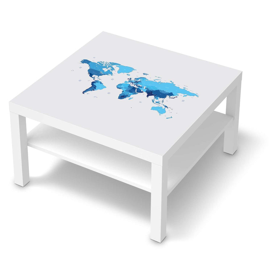 Selbstklebende Folie Politische Weltkarte - IKEA Lack Tisch 78x78 cm - weiss