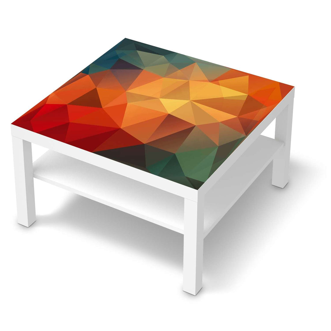 Selbstklebende Folie Polygon - IKEA Lack Tisch 78x78 cm - weiss
