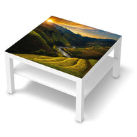 Selbstklebende Folie Reisterrassen - IKEA Lack Tisch 78x78 cm - weiss