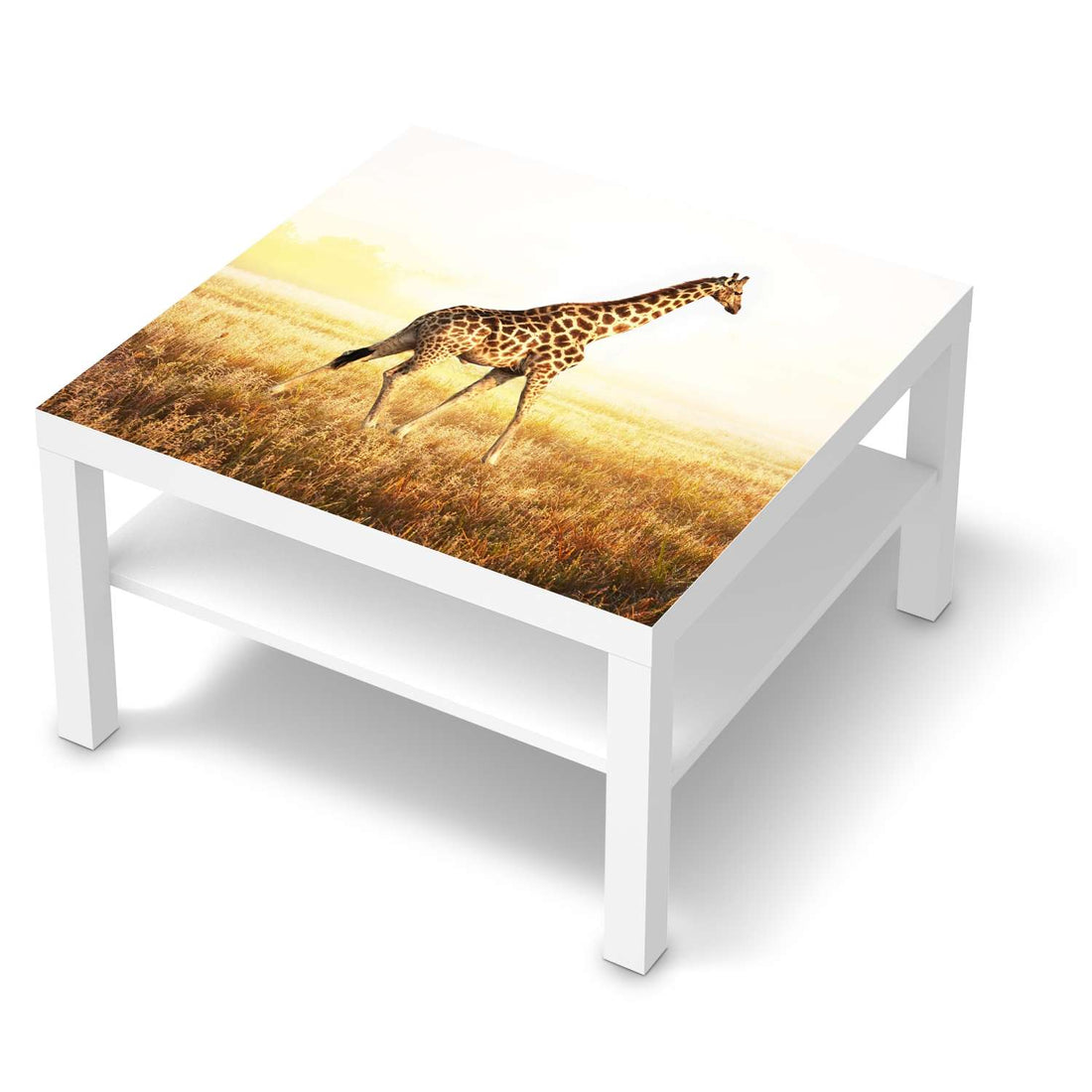 Selbstklebende Folie Savanna Giraffe - IKEA Lack Tisch 78x78 cm - weiss