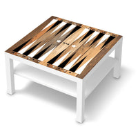 Selbstklebende Folie Spieltisch Backgammon Schwarz-weiß - IKEA Lack Tisch 78x78 cm - weiss