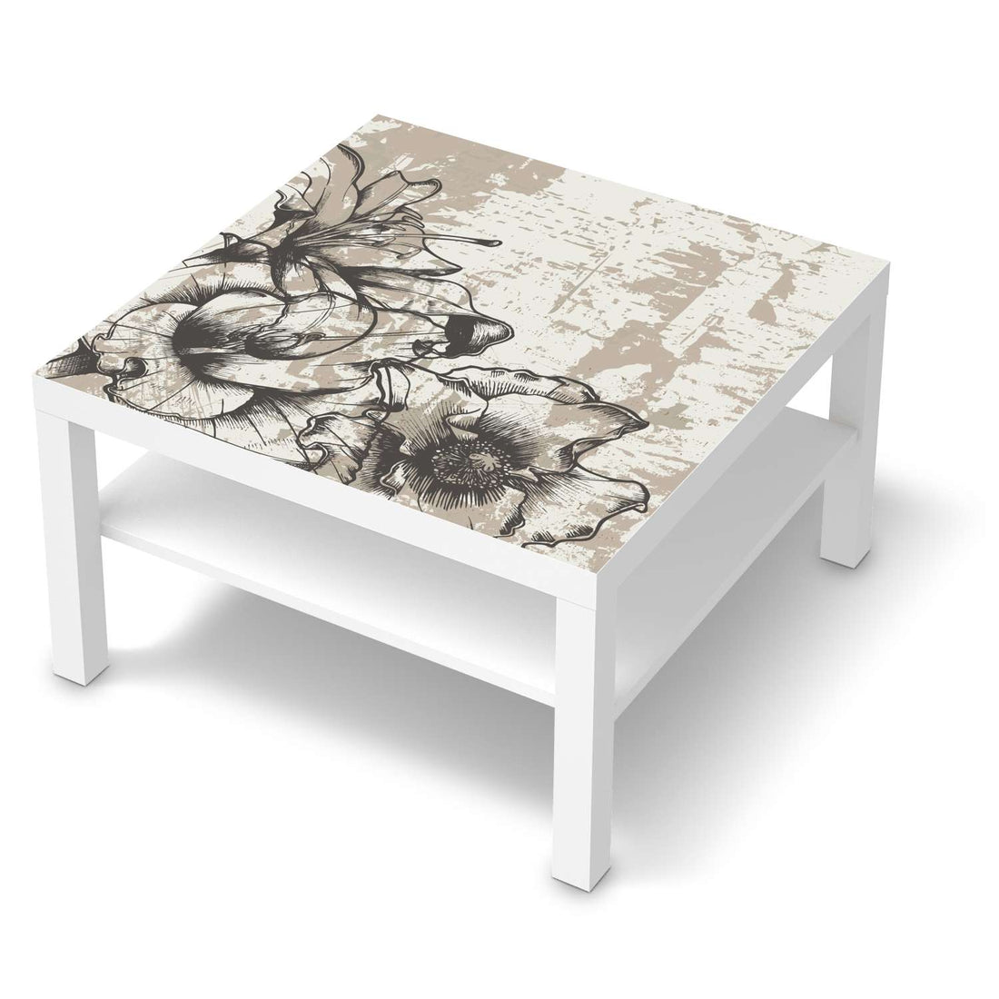 Selbstklebende Folie Styleful Vintage 1 - IKEA Lack Tisch 78x78 cm - weiss