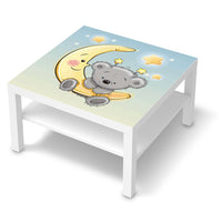 Selbstklebende Folie Teddy und Mond - IKEA Lack Tisch 78x78 cm - weiss