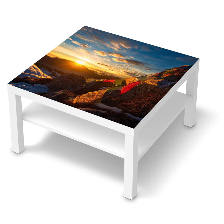 Selbstklebende Folie Tibet - IKEA Lack Tisch 78x78 cm - weiss