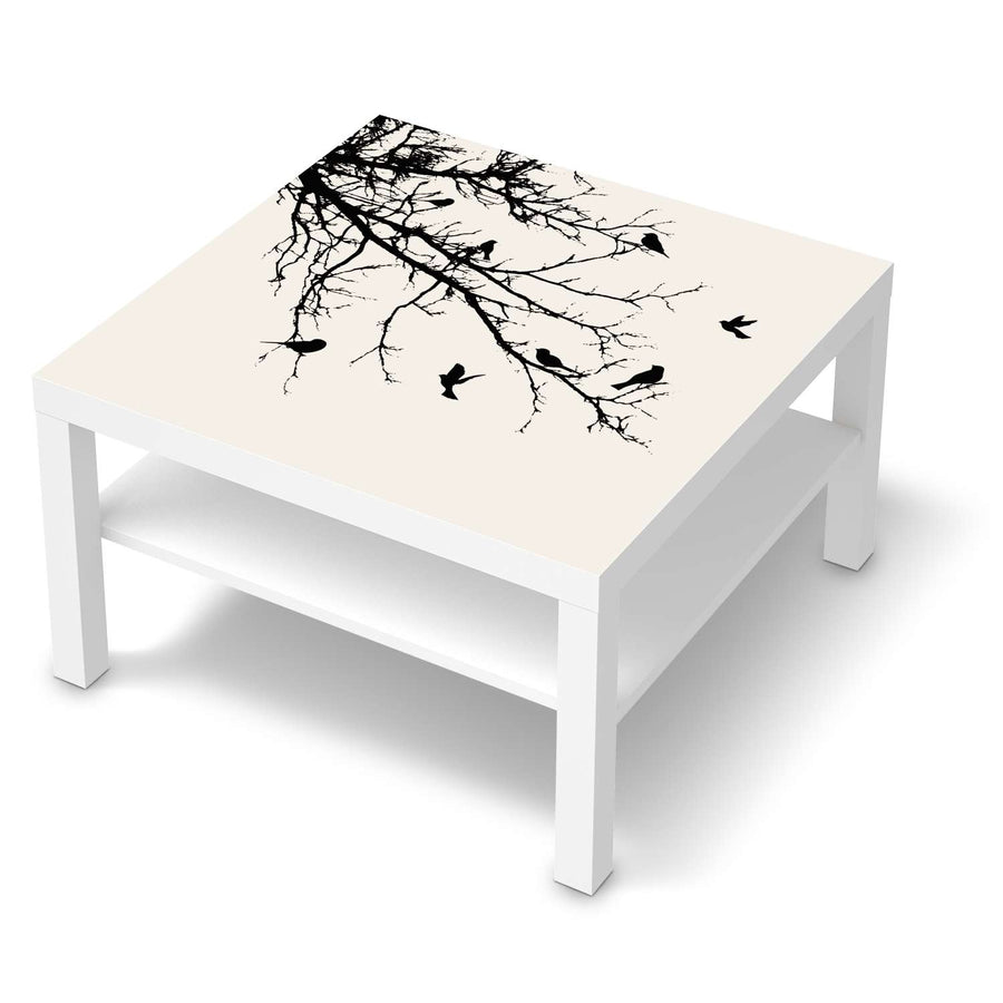 Selbstklebende Folie Tree and Birds 1 - IKEA Lack Tisch 78x78 cm - weiss