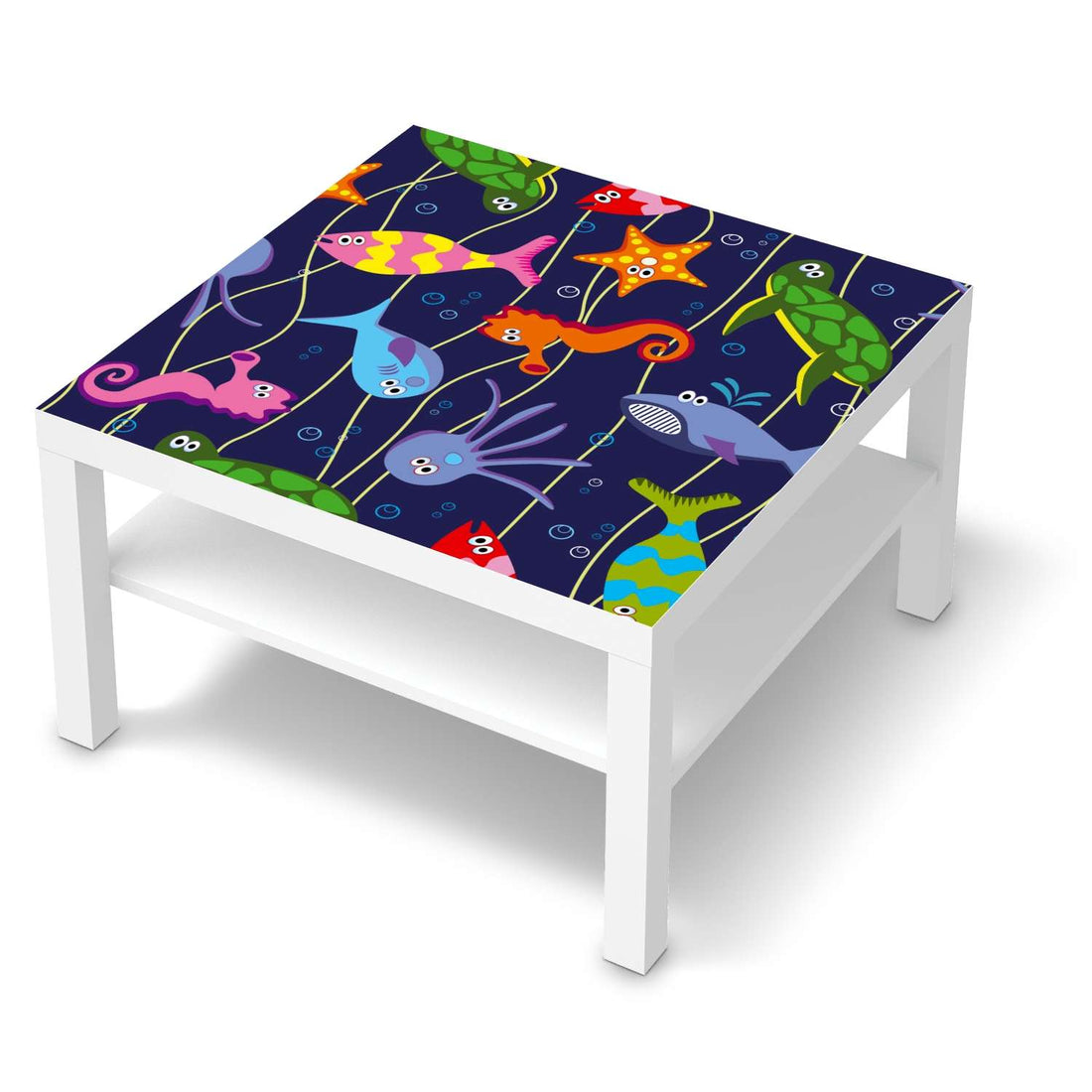 Selbstklebende Folie Underwater Life - IKEA Lack Tisch 78x78 cm - weiss