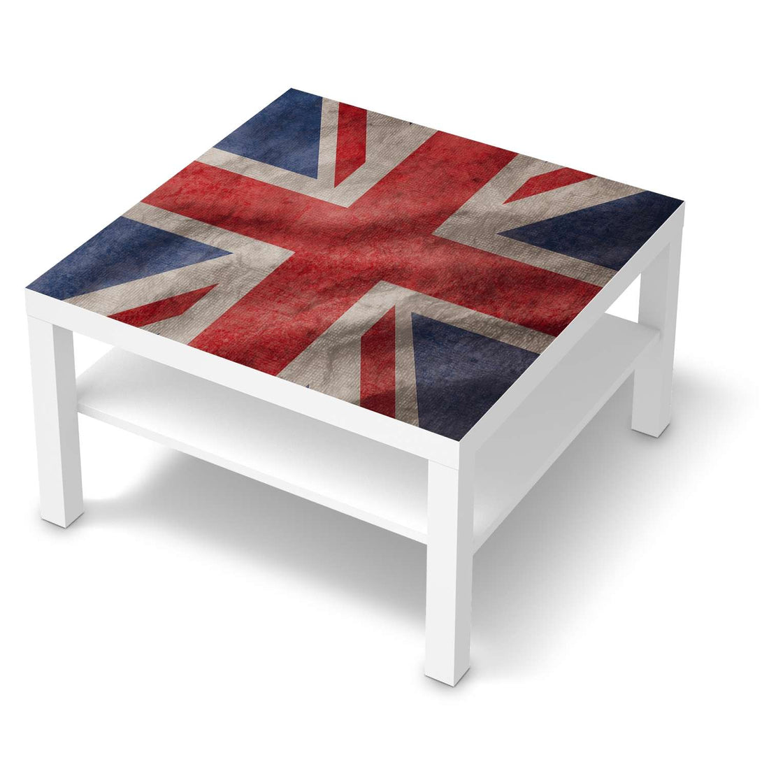 Selbstklebende Folie Union Jack - IKEA Lack Tisch 78x78 cm - weiss