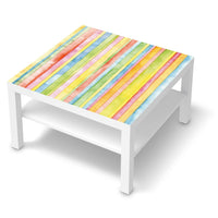 Selbstklebende Folie Watercolor Stripes - IKEA Lack Tisch 78x78 cm - weiss
