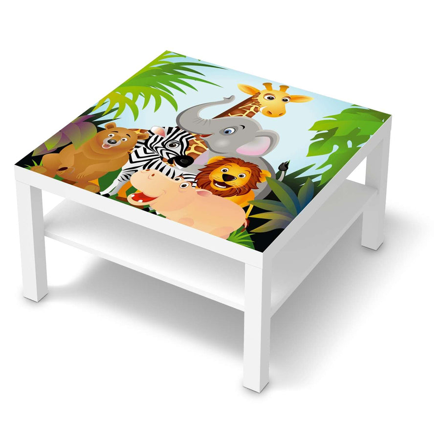 Selbstklebende Folie Wild Animals - IKEA Lack Tisch 78x78 cm - weiss