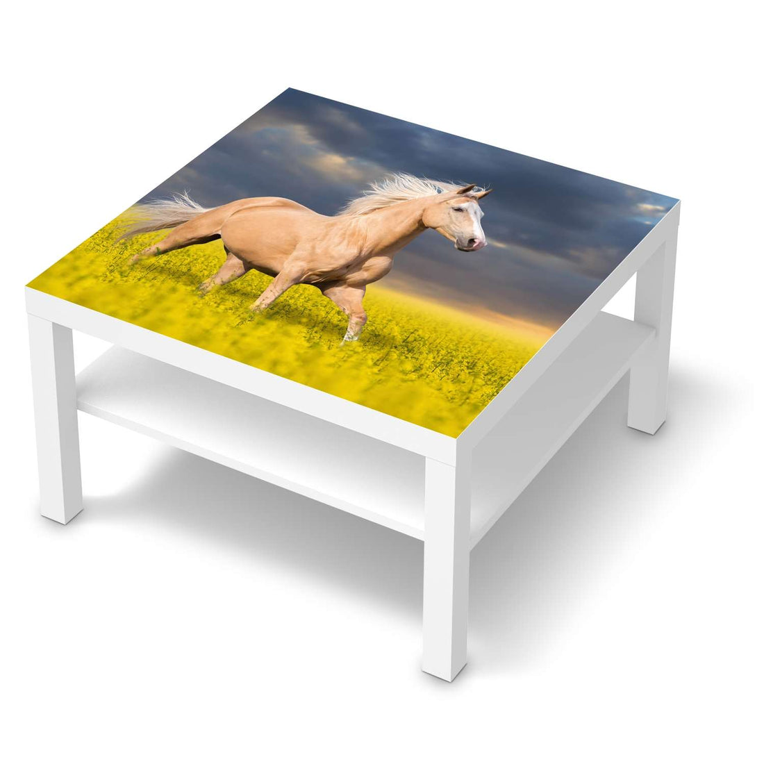 Selbstklebende Folie Wildpferd - IKEA Lack Tisch 78x78 cm - weiss