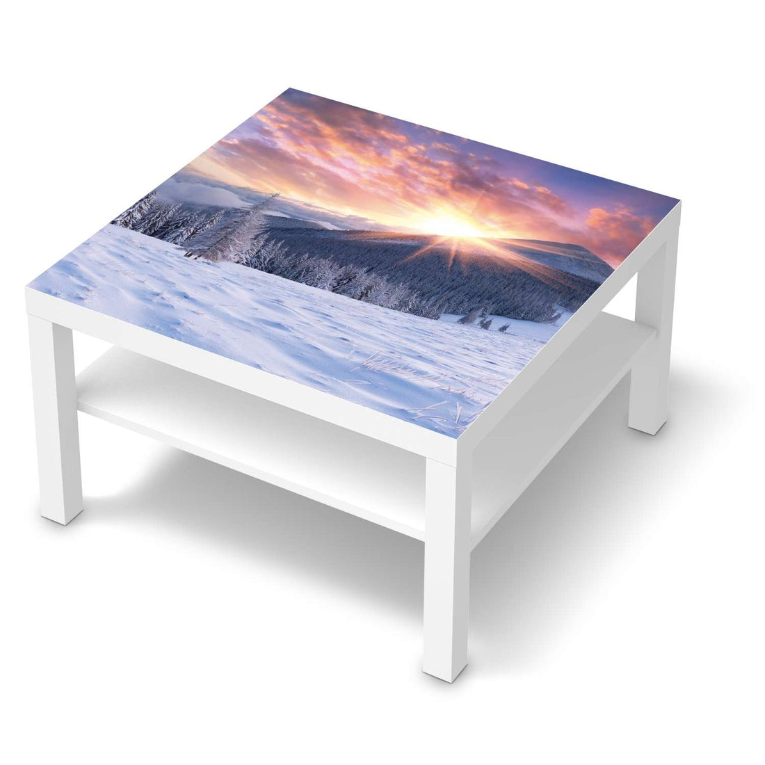 Selbstklebende Folie Zauberhafte Winterlandschaft - IKEA Lack Tisch 78x78 cm - weiss