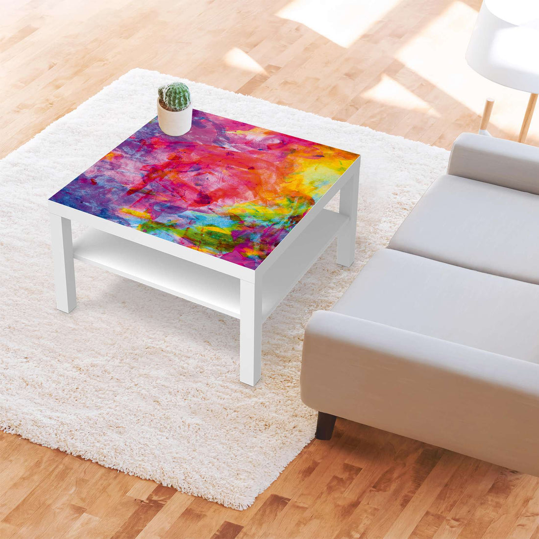 Selbstklebende Folie Abstract Watercolor - IKEA Lack Tisch 78x78 cm - Wohnzimmer