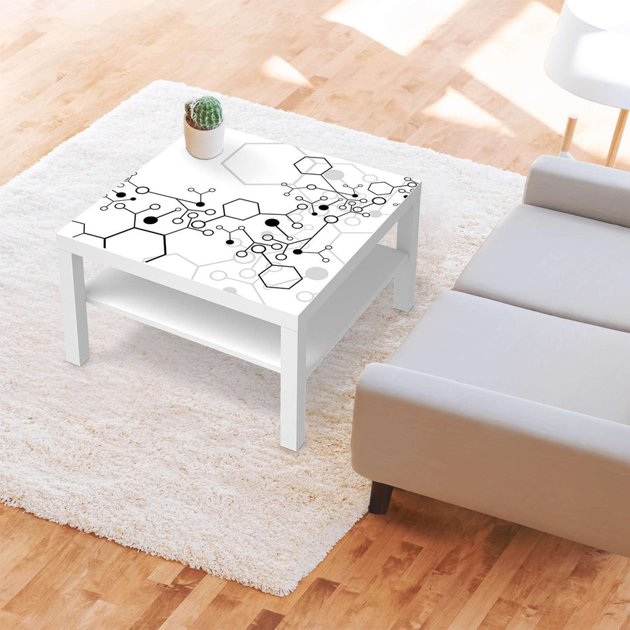 Selbstklebende Folie Atomic 1 - IKEA Lack Tisch 78x78 cm - Wohnzimmer