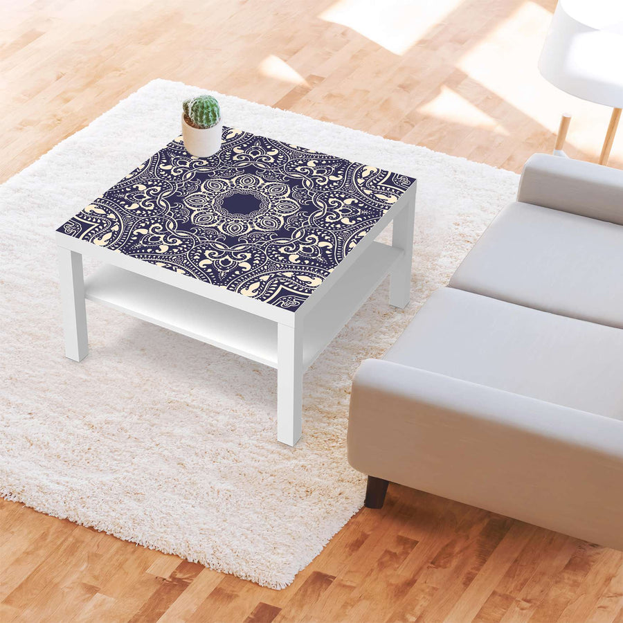 Selbstklebende Folie Blue Mandala - IKEA Lack Tisch 78x78 cm - Wohnzimmer