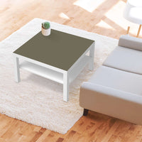 Selbstklebende Folie Braungrau Light - IKEA Lack Tisch 78x78 cm - Wohnzimmer
