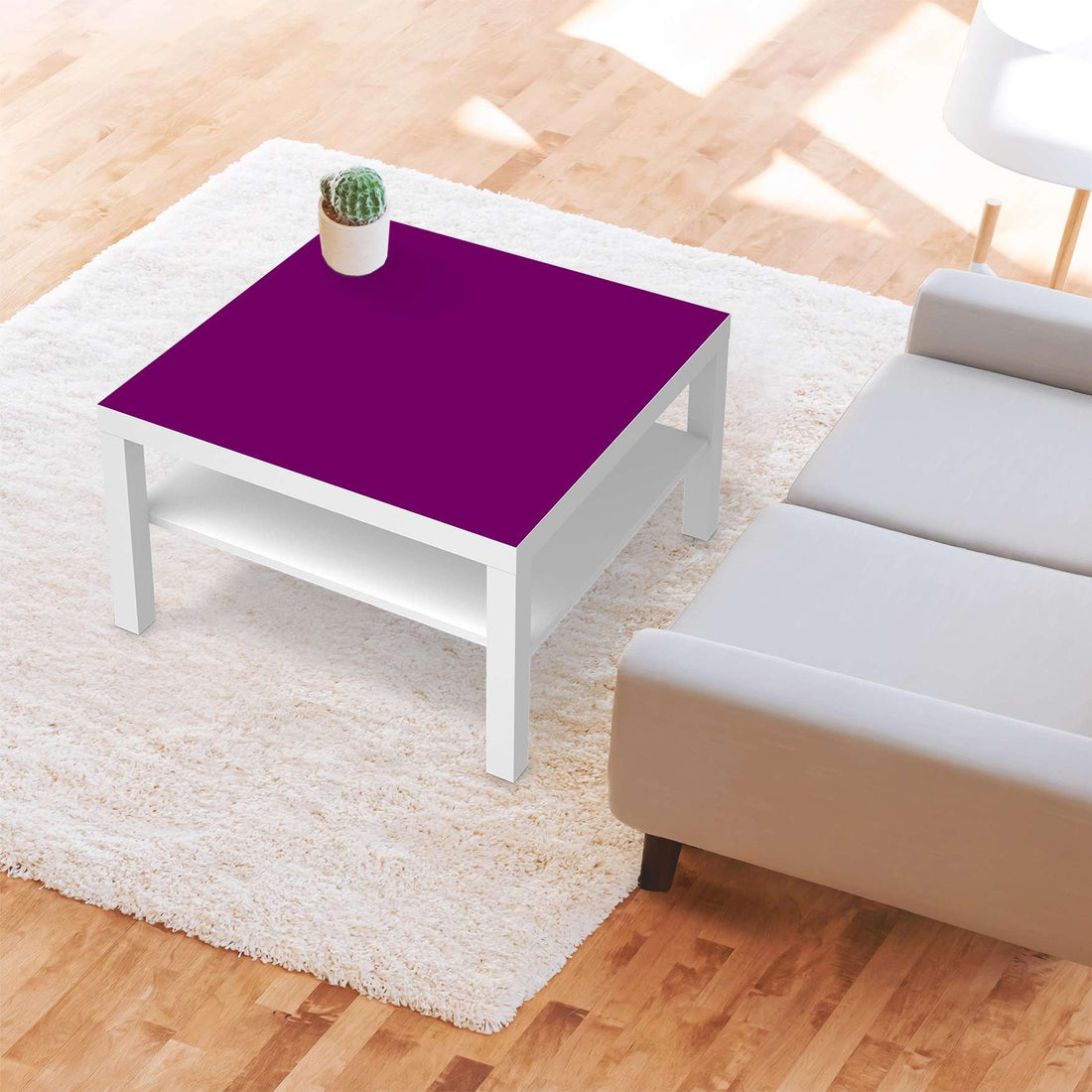Selbstklebende Folie Flieder Dark - IKEA Lack Tisch 78x78 cm - Wohnzimmer