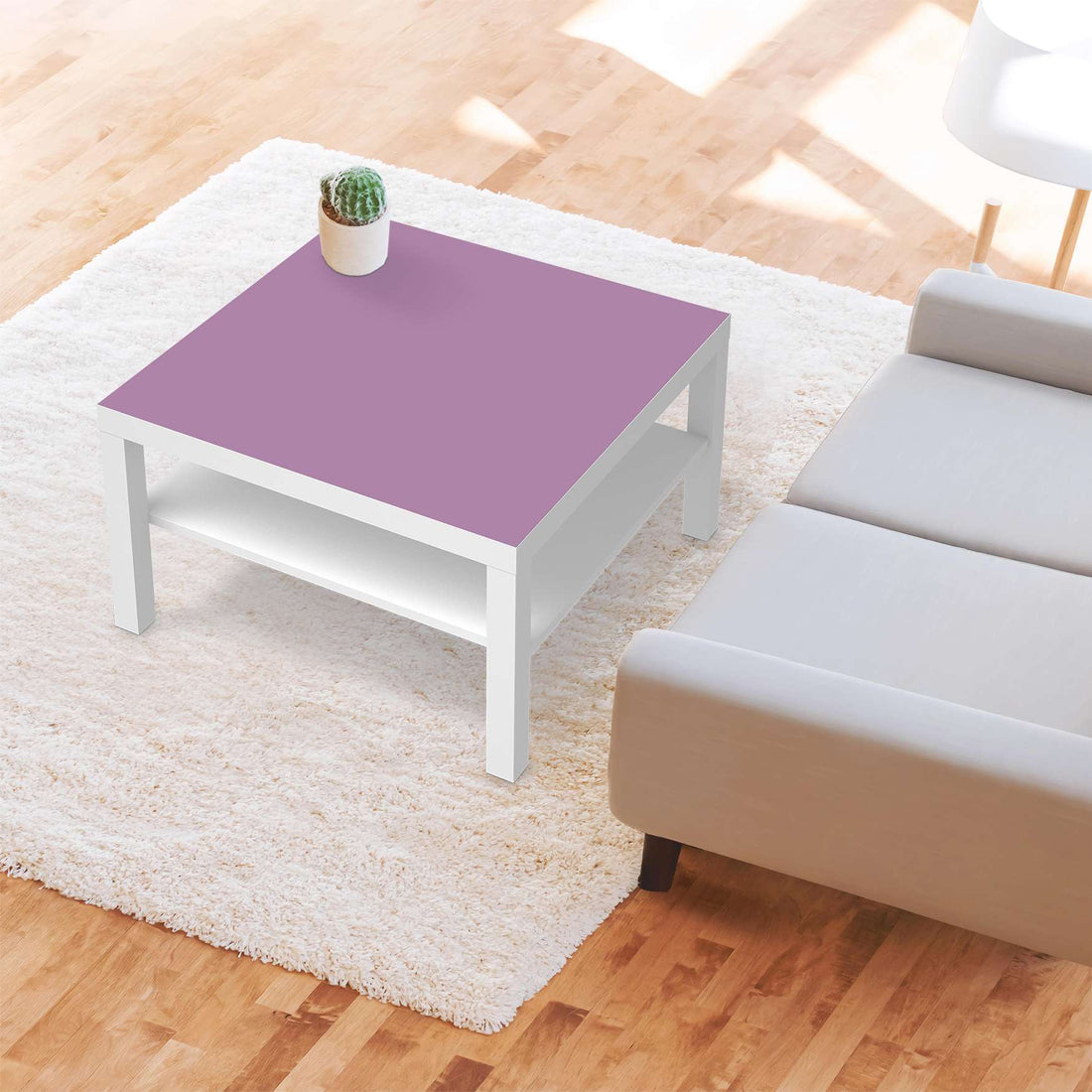 Selbstklebende Folie Flieder Light - IKEA Lack Tisch 78x78 cm - Wohnzimmer