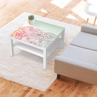 Selbstklebende Folie Floral Doodle - IKEA Lack Tisch 78x78 cm - Wohnzimmer