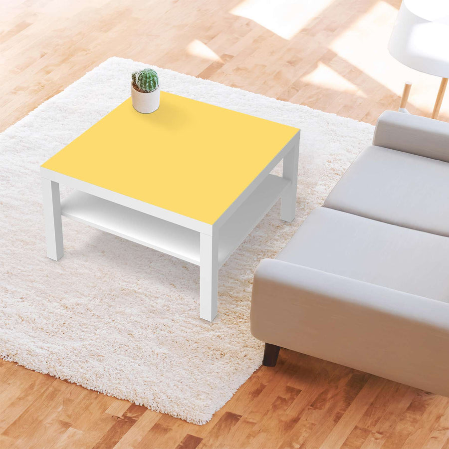 Selbstklebende Folie Gelb Light - IKEA Lack Tisch 78x78 cm - Wohnzimmer