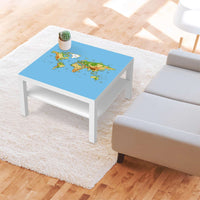 Selbstklebende Folie Geografische Weltkarte - IKEA Lack Tisch 78x78 cm - Wohnzimmer