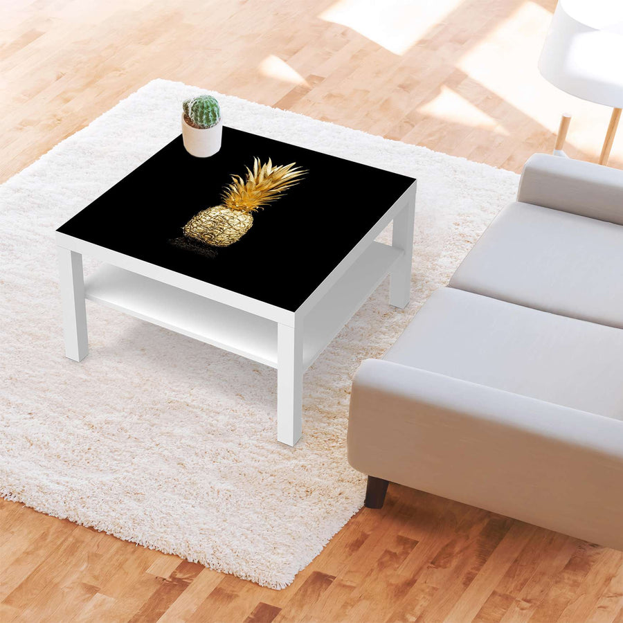 Selbstklebende Folie Goldenes Früchtchen - IKEA Lack Tisch 78x78 cm - Wohnzimmer