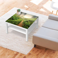 Selbstklebende Folie Green Tea Fields - IKEA Lack Tisch 78x78 cm - Wohnzimmer