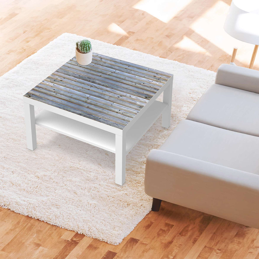 Selbstklebende Folie Greyhound - IKEA Lack Tisch 78x78 cm - Wohnzimmer
