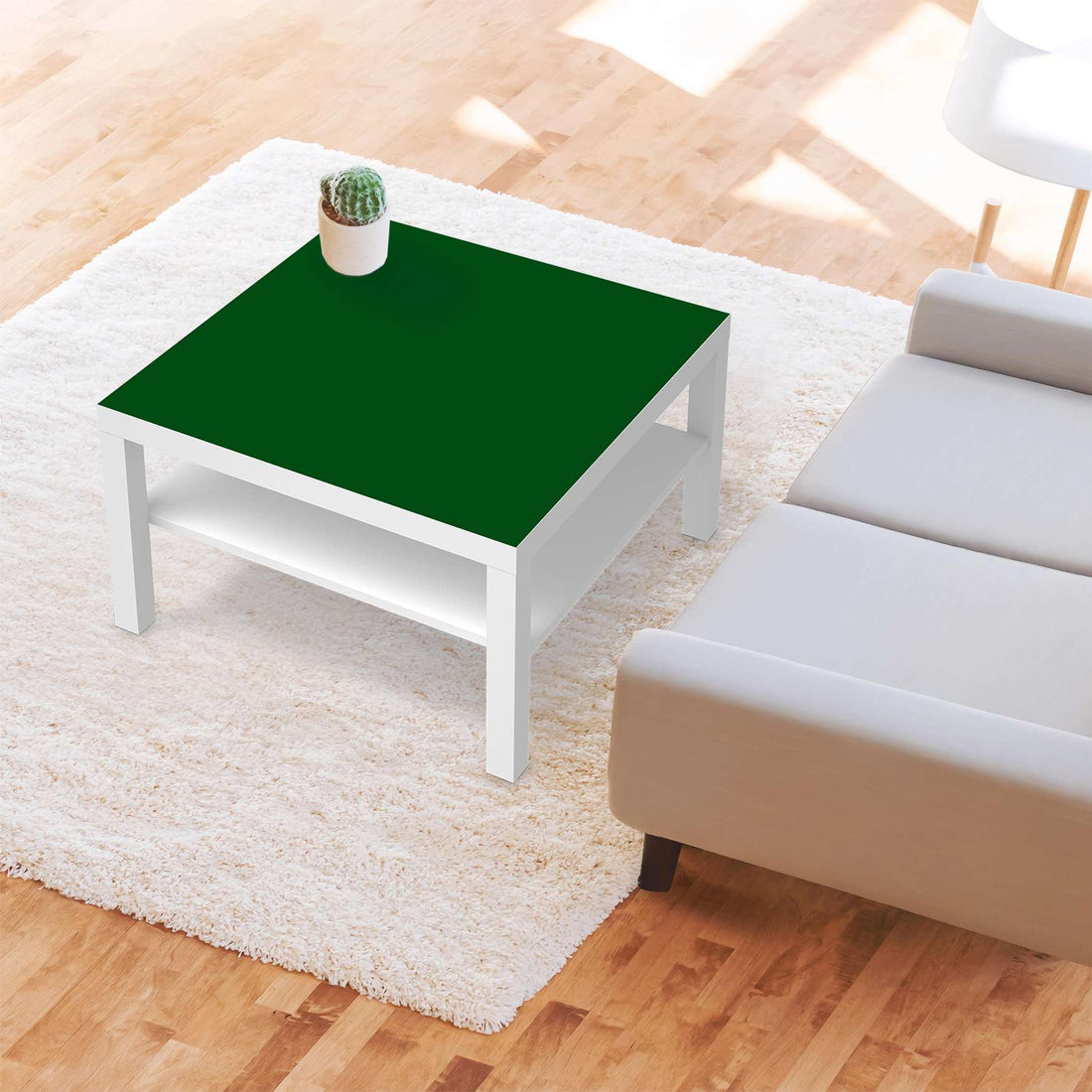 Selbstklebende Folie Grün Dark - IKEA Lack Tisch 78x78 cm - Wohnzimmer