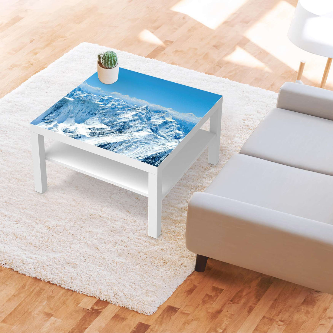 Selbstklebende Folie Himalaya - IKEA Lack Tisch 78x78 cm - Wohnzimmer