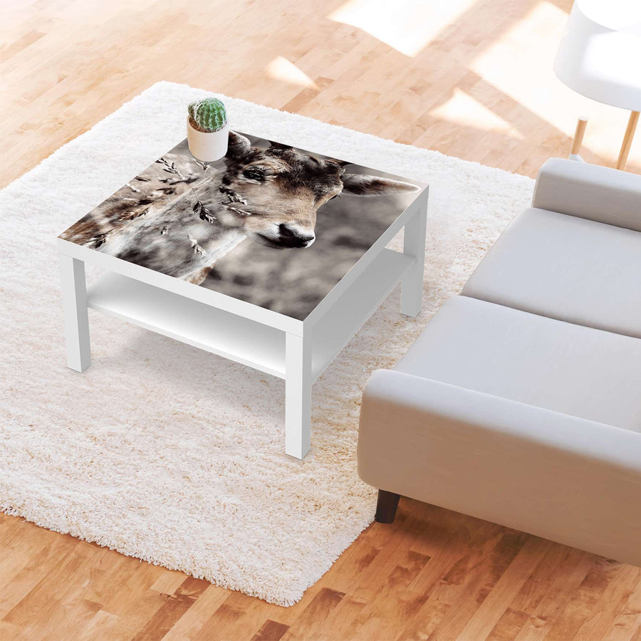 Selbstklebende Folie Hirsch - IKEA Lack Tisch 78x78 cm - Wohnzimmer
