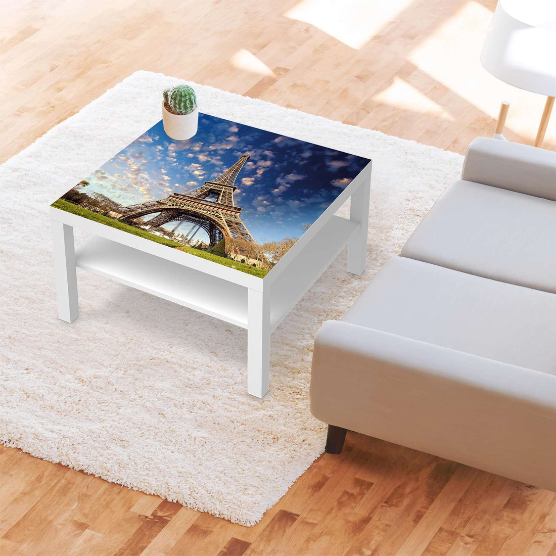 Selbstklebende Folie La Tour Eiffel - IKEA Lack Tisch 78x78 cm - Wohnzimmer