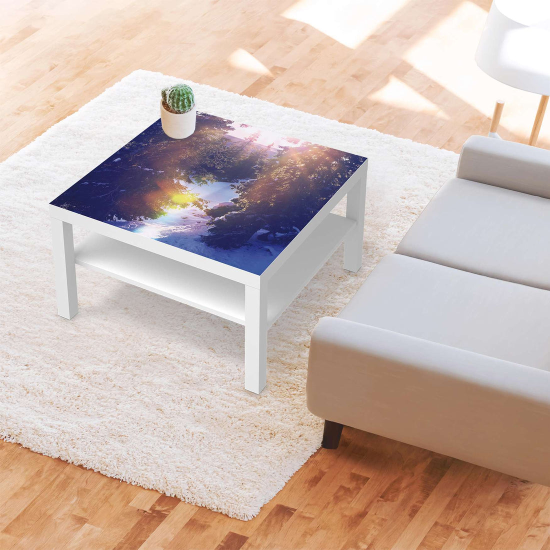Selbstklebende Folie Lichtflut - IKEA Lack Tisch 78x78 cm - Wohnzimmer