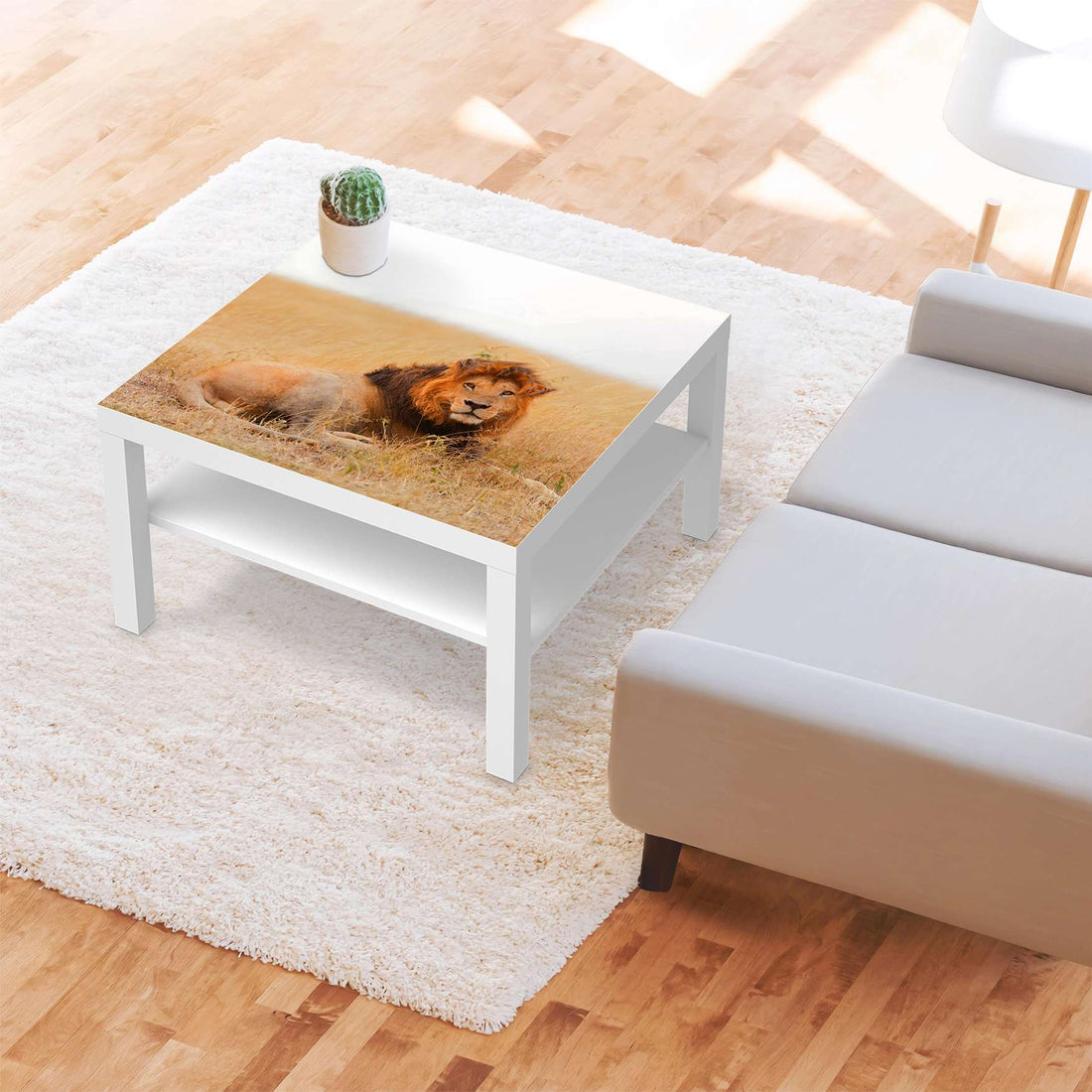 Selbstklebende Folie Lion King - IKEA Lack Tisch 78x78 cm - Wohnzimmer