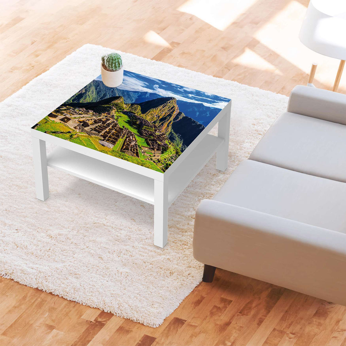Selbstklebende Folie Machu Picchu - IKEA Lack Tisch 78x78 cm - Wohnzimmer