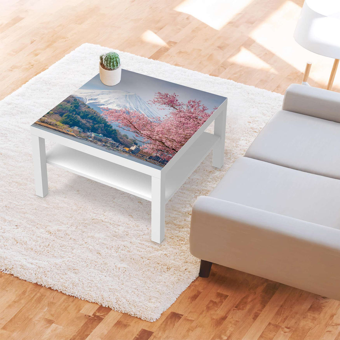 Selbstklebende Folie Mount Fuji - IKEA Lack Tisch 78x78 cm - Wohnzimmer