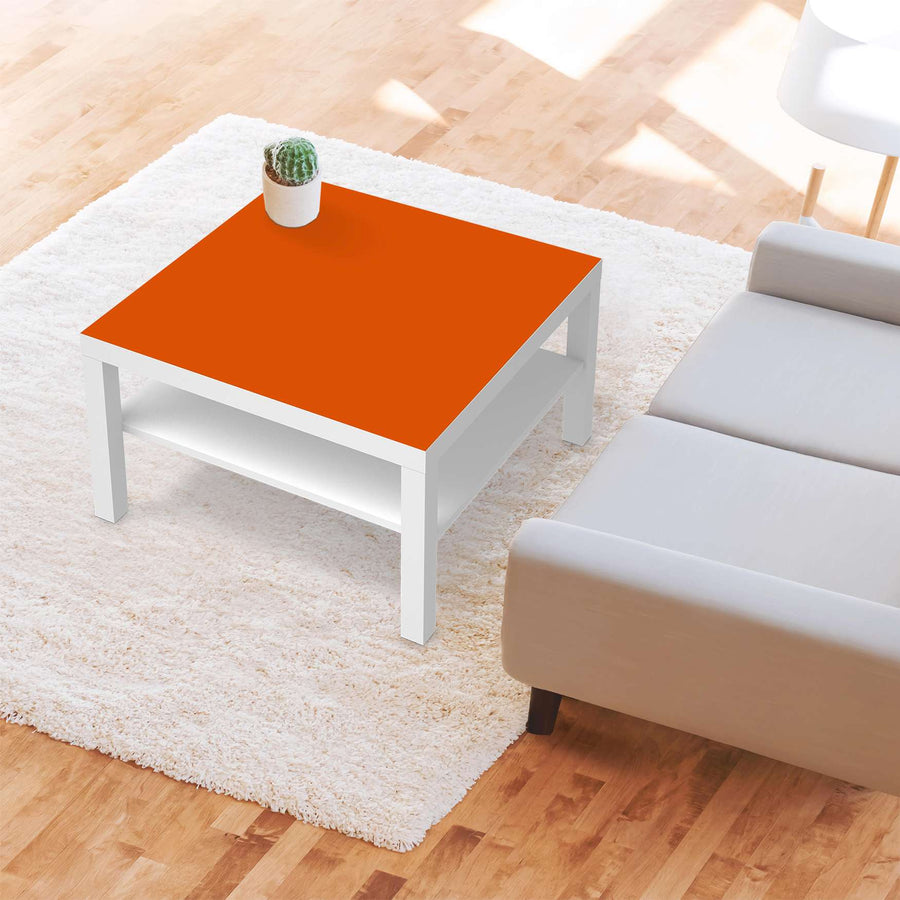 Selbstklebende Folie Orange Dark - IKEA Lack Tisch 78x78 cm - Wohnzimmer