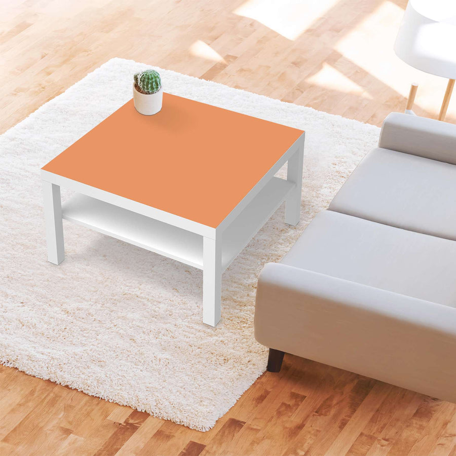 Selbstklebende Folie Orange Light - IKEA Lack Tisch 78x78 cm - Wohnzimmer