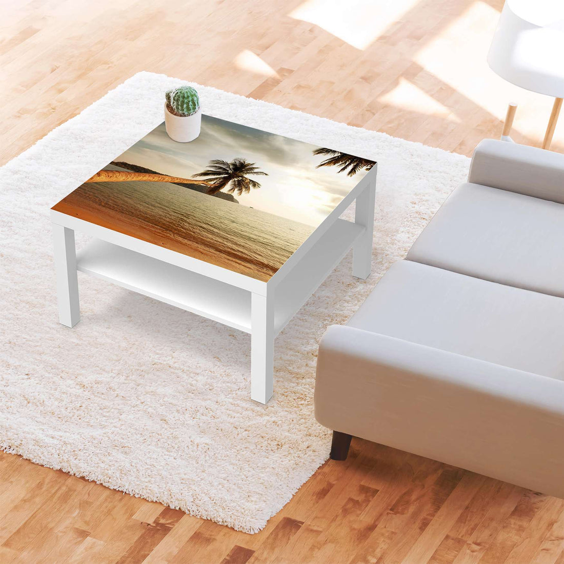 Selbstklebende Folie Paradise - IKEA Lack Tisch 78x78 cm - Wohnzimmer