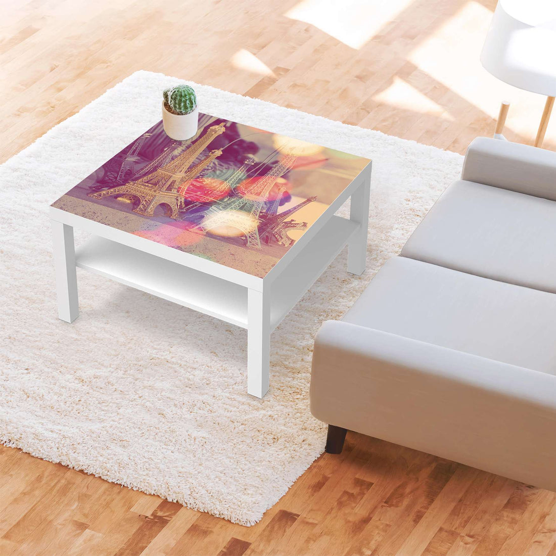 Selbstklebende Folie Paris - IKEA Lack Tisch 78x78 cm - Wohnzimmer
