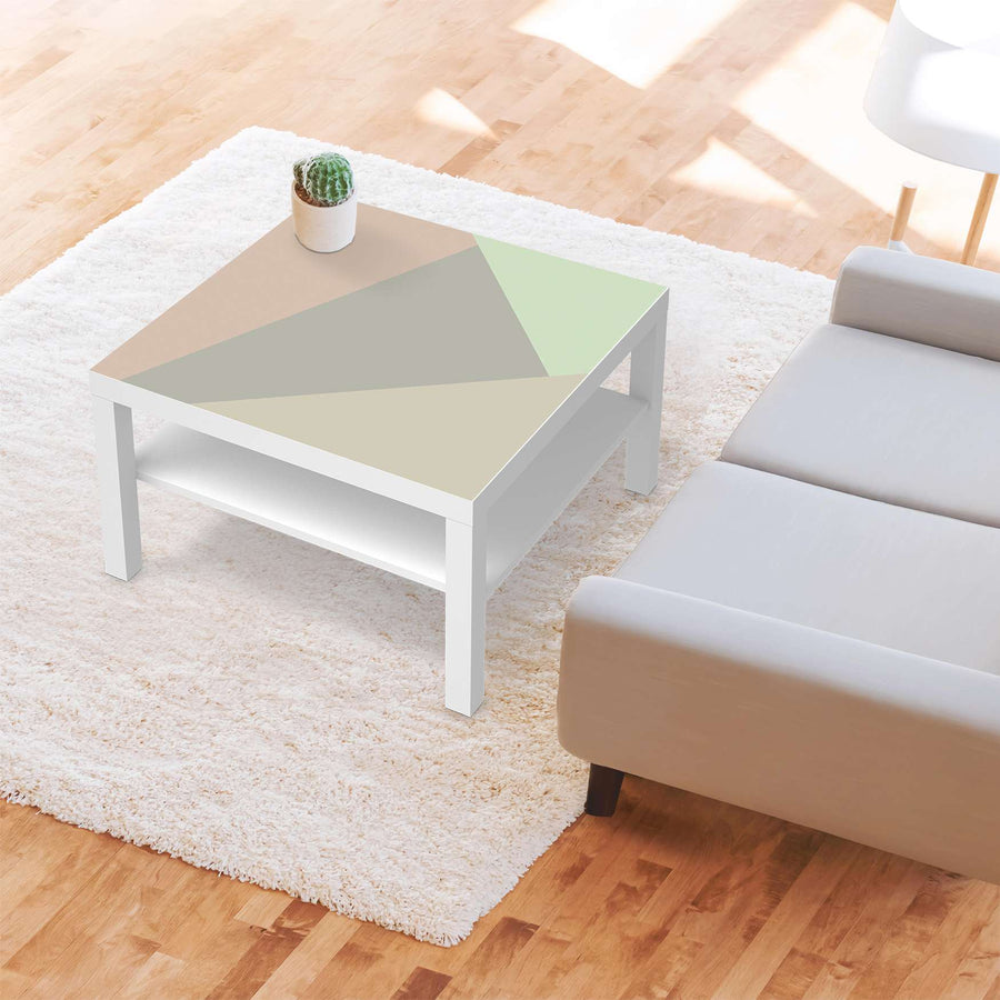 Selbstklebende Folie Pastell Geometrik - IKEA Lack Tisch 78x78 cm - Wohnzimmer