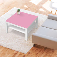 Selbstklebende Folie Pink Light - IKEA Lack Tisch 78x78 cm - Wohnzimmer