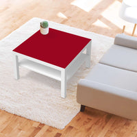 Selbstklebende Folie Rot Dark - IKEA Lack Tisch 78x78 cm - Wohnzimmer